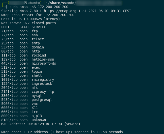 TCP SYN scan